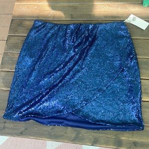 Sequins blue skirt